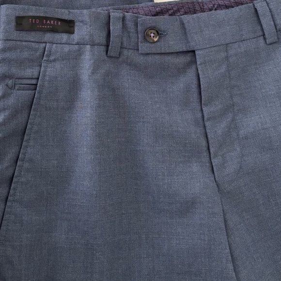 Ted Baker Pants Wool  32R X 33 Jerome Flat Front Preppy Quiet Luxury Old Money - Picture 11 of 12